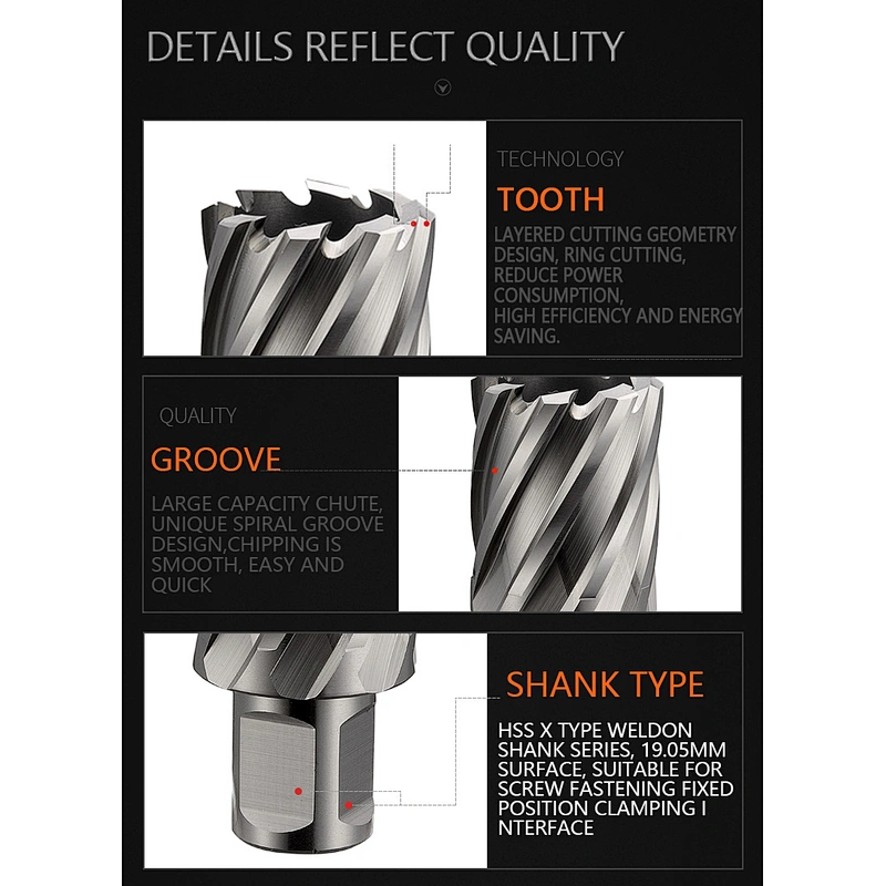 CHTOOLS High speed steel drill bit cutter with weldon shank