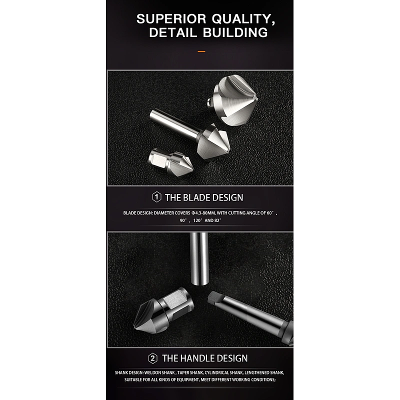 HSS diameter 6.3mm,10.4mm,16.5mm,20.5mm,25mm countersink drill set