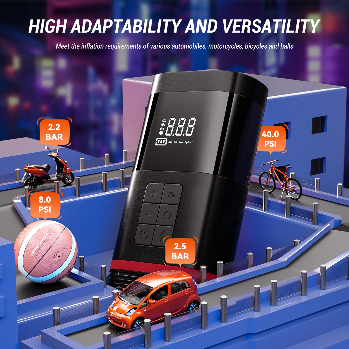 Portable Mini Car Power Bank Battery Jump Starter With Air Pump Fast Inflating