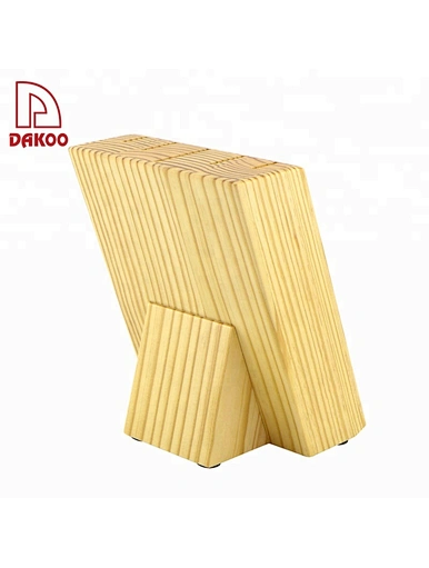 Wholesale Acacia Wood and Pine Wood 5pcs Knife Set Knife Block - DAKOO