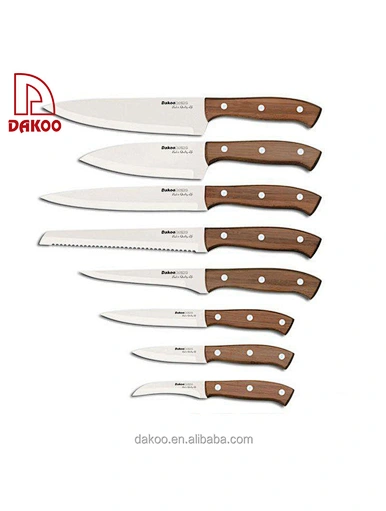 wood handle knife set - DAKOO
