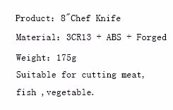 cuchillo de chef DAKOO KN49708A, imagen 3