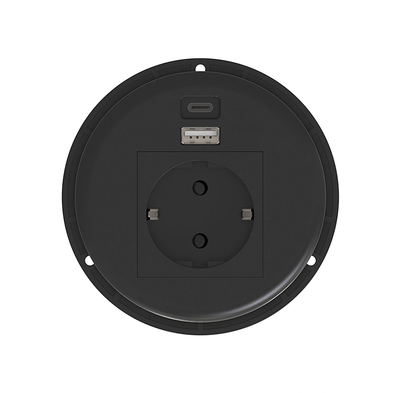Sinoamigo STS-R90-2 In-desk Power Grommet With A+C USB Charger