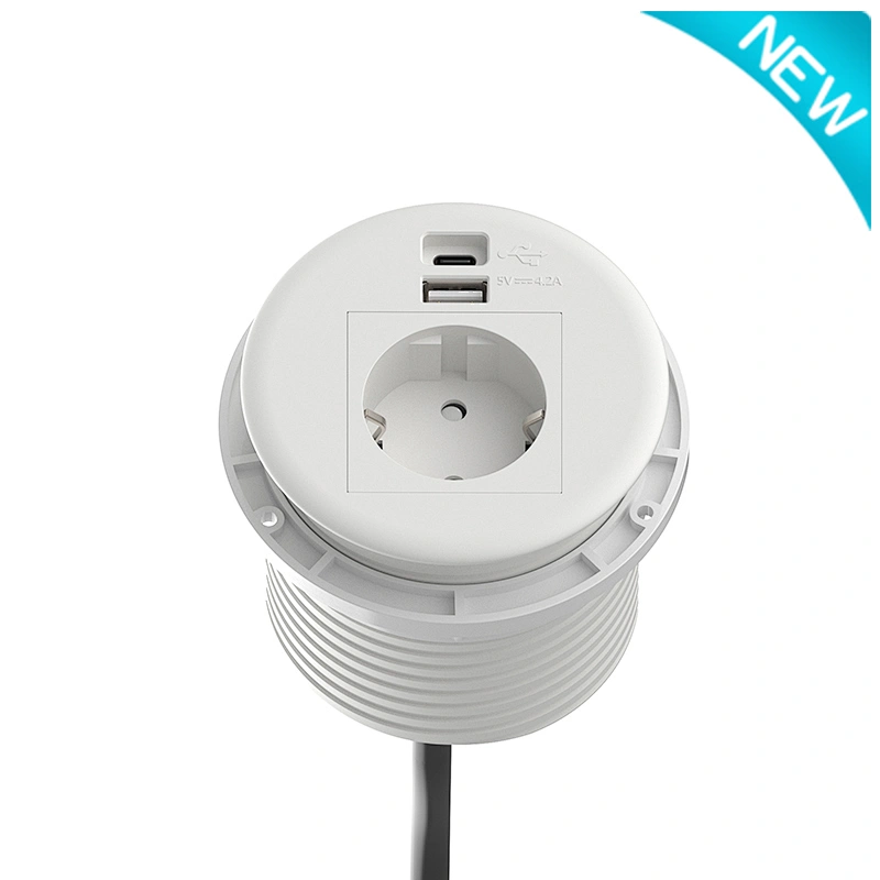 Sinoamigo STS-R90-2 In-desk Power Grommet With A+C USB Charger