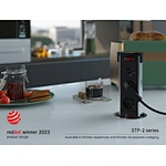 Award winning STP-2 surface mount pop-up outlet: A great addition to your kitchen!