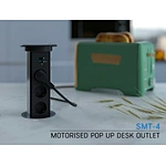 SMT-4 Motorised Pop-up Desk Outlet: Functional and elegant solution to bring power where is needed.