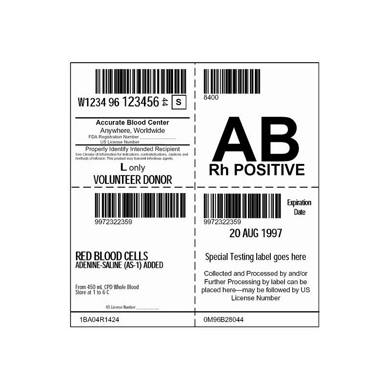 BLOOD BAG LABEL