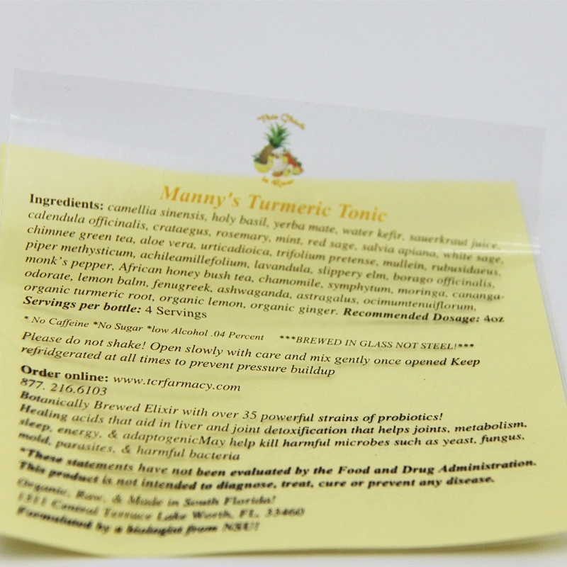 TRANSPARENT PP LABEL