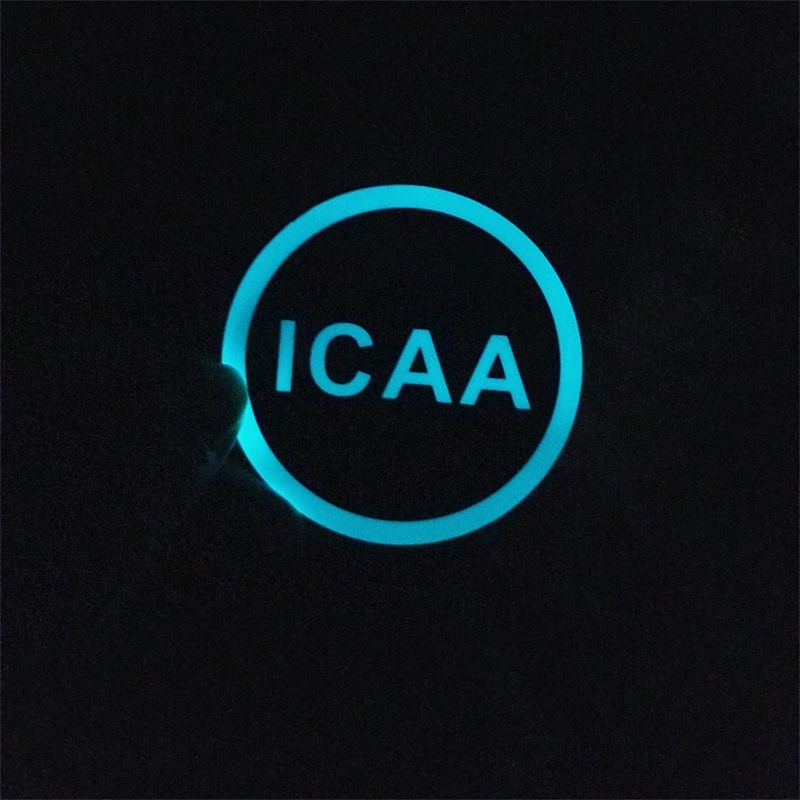 BLUE LIGHT GLOW IN DARK LABEL
