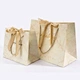 Luxury Customized Printed Logo Euro Tote Brown Shopping Kraft Paper Gift Bags With Ribbon Handle Paper Bags Gift Bags Luxury Ribbon Handle Boutique Shopping Packaging Customized Printed