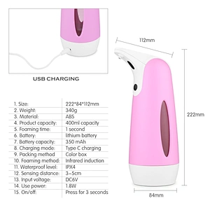 USB Charging Smart Sensor Touchless  Hand Sanitizer Dispensador Automatic Liquid/Foam/Spray Soap Dispenser