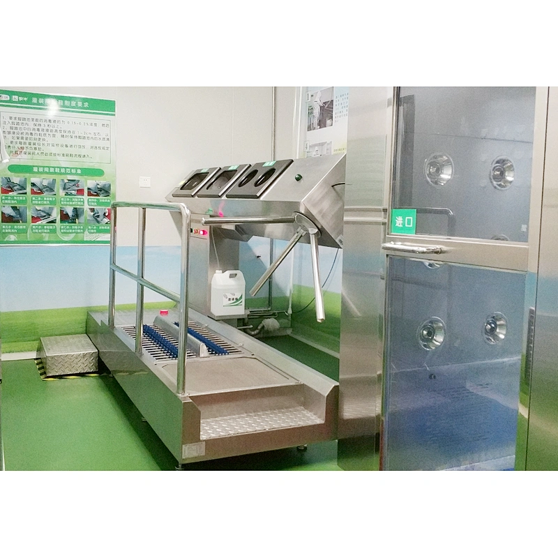 Automatic Cleaning Machine Hygiene Cleaning station combines hand sanitize with boots cleaning