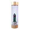 Customized logo natural ruby crystal point healing premium glass water bottle