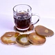 1 pcs Big size Gems Craft Quartz Agate Slice Coaster Cup Mug Glass Hot Beverage Holder Pad Quartz Geode Onyx Irregular Unique Decor