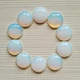 Good Quality Shiny Natural Stone Carved Gemstone Opalite 25mm Round Cabochons Pendant For Necklace Rings Jewelry Making