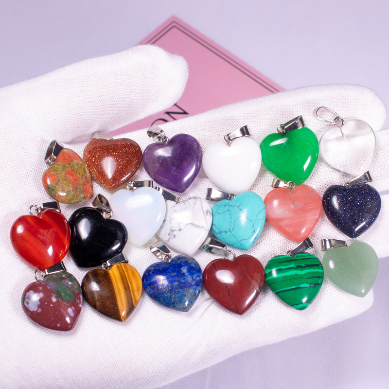 Heart Shaped Mixed Stone Pendants