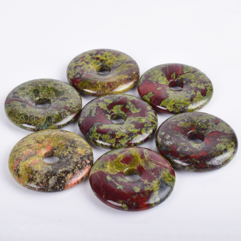 blooded jasper donut pendant