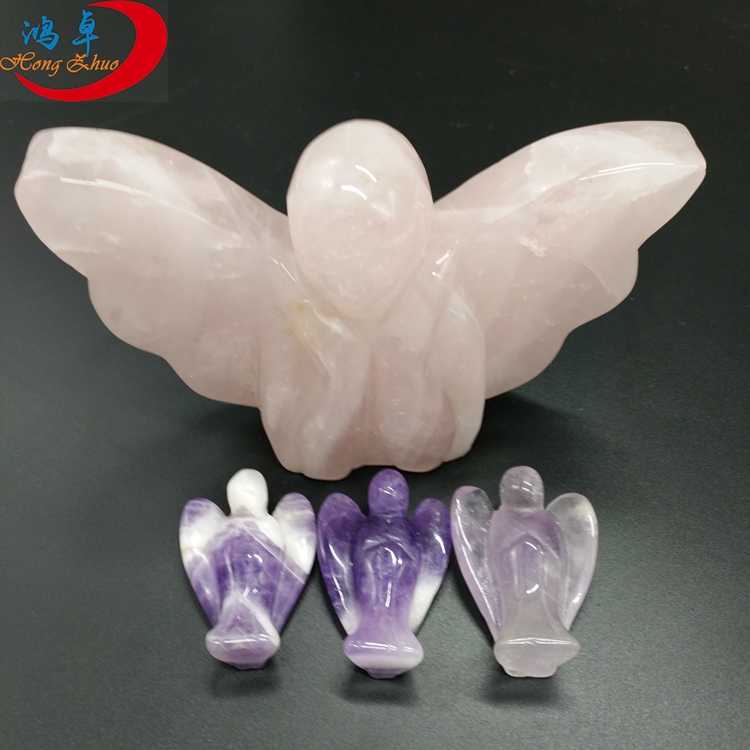 strawberry quartz angel statue