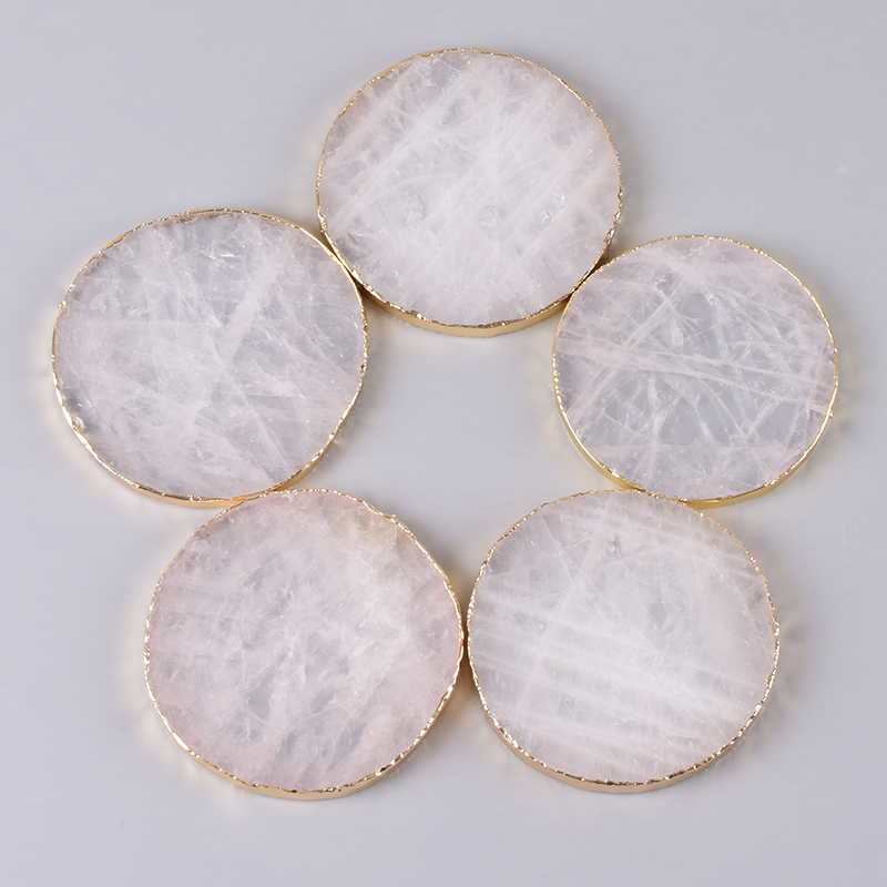 rock quartz round shape slice