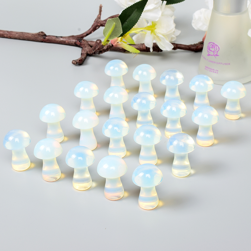opalite carved mini mushroom statue
