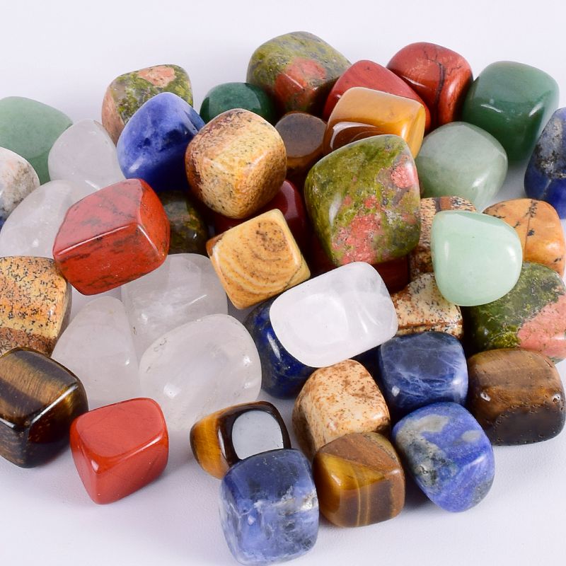 mixed tumbled stone natural pock