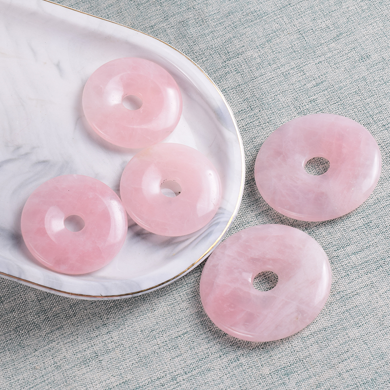 rose quartz donut pendant