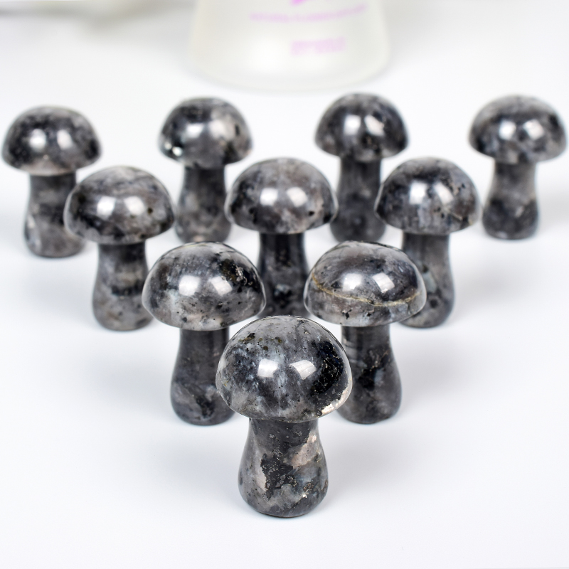 labradorite mini mushroom statue