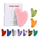 Custom Logo Heart Shaped Gua Sha Stone real jade gua sha Set Rose Quartz Green White Jade Amethyst Guasha Face Crystal Tool wildling gua sha terahertz gua sha