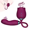 Vibrating Rose Clit Sucker Flapping Double Vibrator Vagina Massage Clitoris Stimulator Wiggle Finger Sucking Vibrator For Women