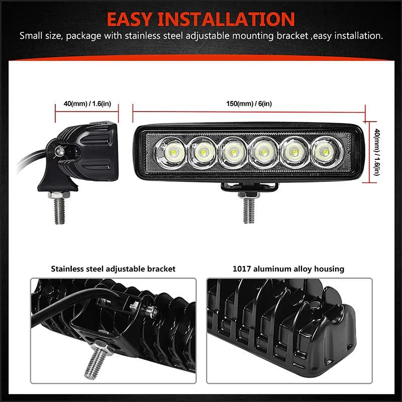 18W Slim Bar LED Work Light