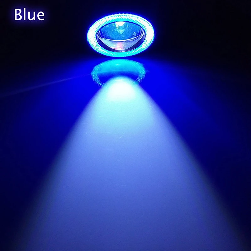 White Red Ice Blue 2.5/3/3.5 inch COB Angel Eyes Fog Lights Led Car Headlight Lamp DRL Universal Daytime Running Light
