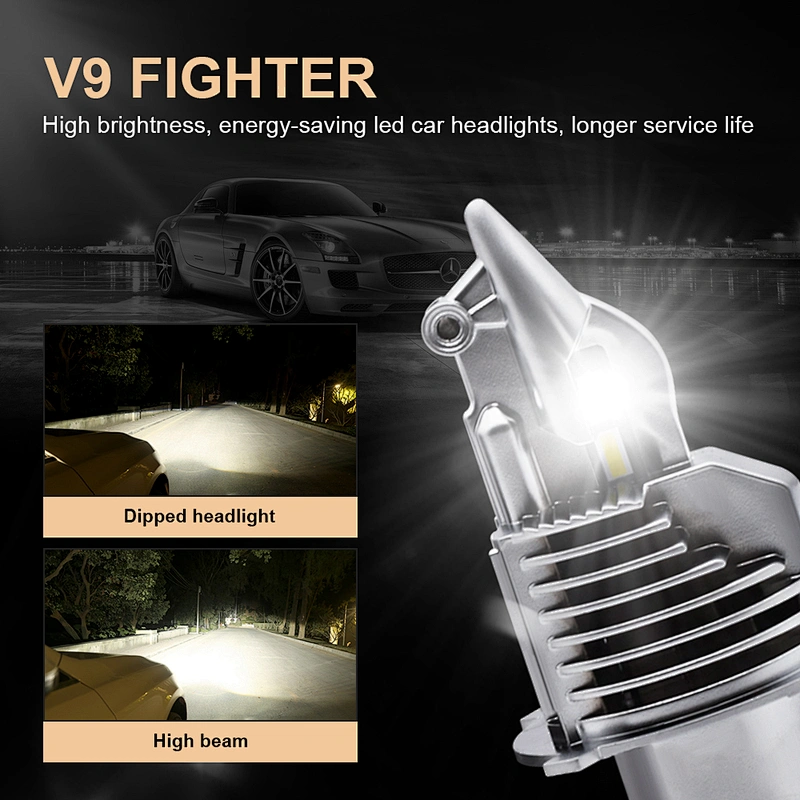 Super Mini Fighter Car LED Headlight Bulbs 50W 10000LM H4 CSP LED Auto Headlight Car Styling 1:1 DESIGN