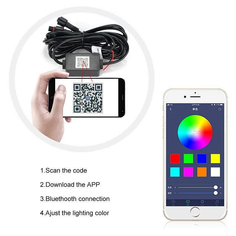 6000Lm bluetooth app control RGB led headlight for car