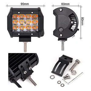 Triple row 36W LED Warning Lights White and Yellow Strobe Light