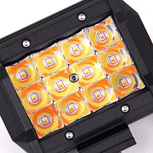 Triple row 36W LED Warning Lights White and Yellow Strobe Light