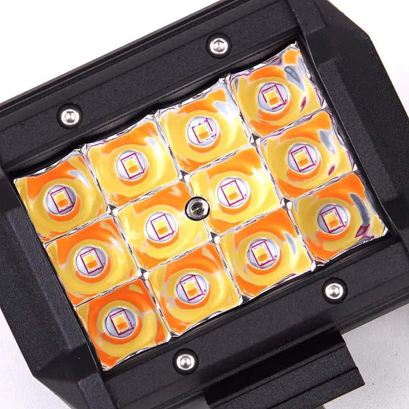 Triple row 36W LED Warning Lights White and Yellow Strobe Light
