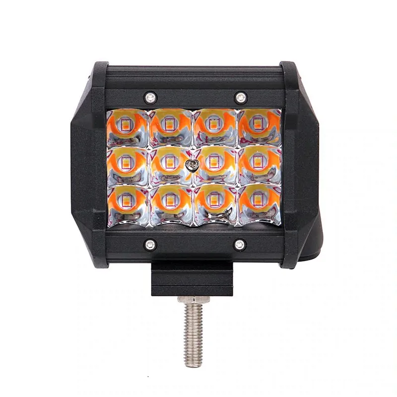 Triple row 36W LED Warning Lights White and Yellow Strobe Light