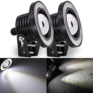White Red Ice Blue 2.5/3/3.5 inch COB Angel Eyes Fog Lights Led Car Headlight Lamp DRL Universal Daytime Running Light