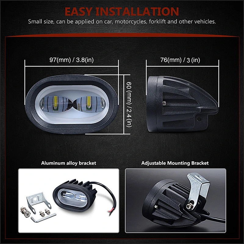 20W 5D Lens OVAL LED Lights For Auto Car Motorcycle Truck Trailer 4WD 4X4 ATV SUV