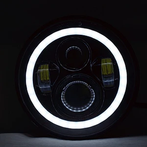 7inch led headlight with halo ring for Jeep wrangler,Haley motorcycle