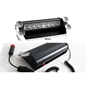 8 LED 3 Flash Mode Car Truck Visor Dashboard Emergency Vehicle Warning Strobe Flash Light Lamp Bar for Interior Roof/Dash/Windshield with 4 Suction Cups (Blue+Red)