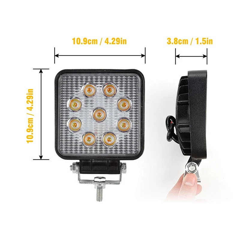 White Yellow 27W Dual Color LED Work Light