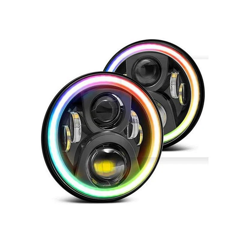 Bluetooth App control RGB color 7inch led headlight