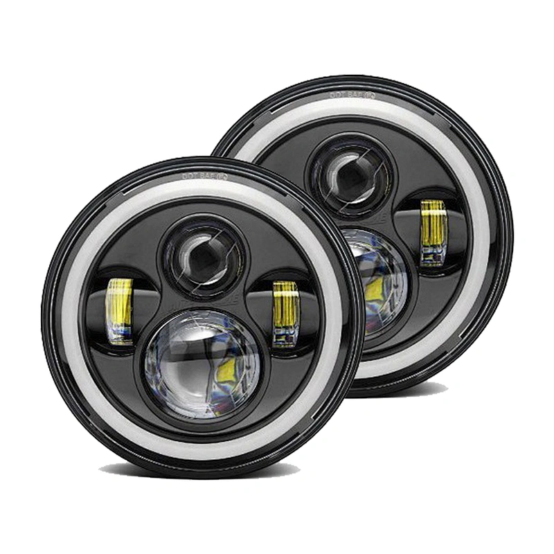 7inch led headlight with halo ring for Jeep wrangler,Haley motorcycle