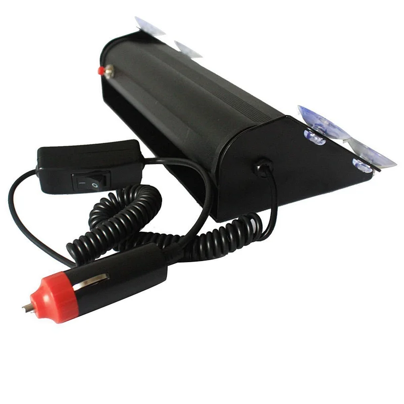 8 LED 3 Flash Mode Car Truck Visor Dashboard Emergency Vehicle Warning Strobe Flash Light Lamp Bar for Interior Roof/Dash/Windshield with 4 Suction Cups (Blue+Red)