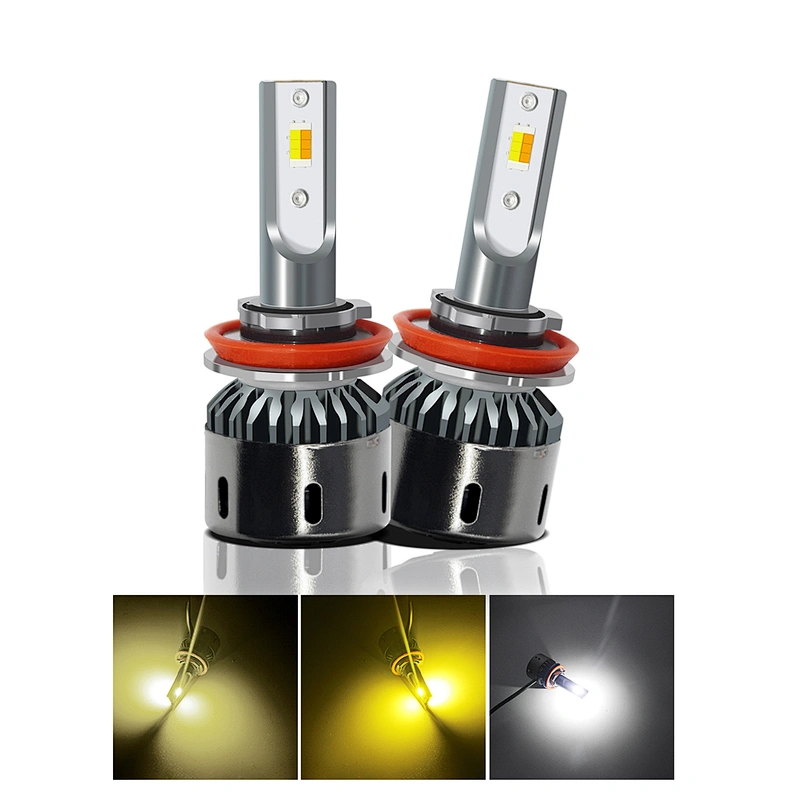 28Watt Mini Size Dual Color White & Yellow LED Headlight Bulbs
