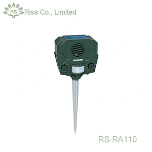 Solar Ultrasonic Animal Repeller – Flashing LED Light – Effective & Humane Outdoor Deterrent for Raccoon, Rabbit, Bird, Deer, Cat, Dog, Squirrel