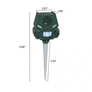Animal Repellent Ultrasonic Motion Sensor and Flashing Light Animal Repeller for Dogs, Cats, Squirrels, Deers, Rats