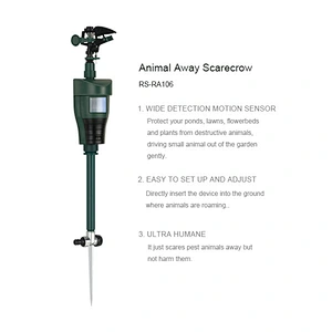 Activated Motion Sensor Water Sprinkler Animal Deterrent – Ultra Humane & Safe Way of Scaring Away Wild Animals – Cats, Dogs, Birds, Squirrels, Etc. – Effective Motion Detector Sprinkler – Metal Stake,scarecrow sprinkler,animal deterrent sprinkler