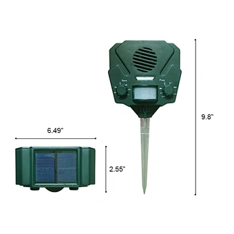 Solar Ultrasonic Animal Repeller – Flashing LED Light – Effective & Humane Outdoor Deterrent for Raccoon, Rabbit, Bird, Deer, Cat, Dog, Squirrel